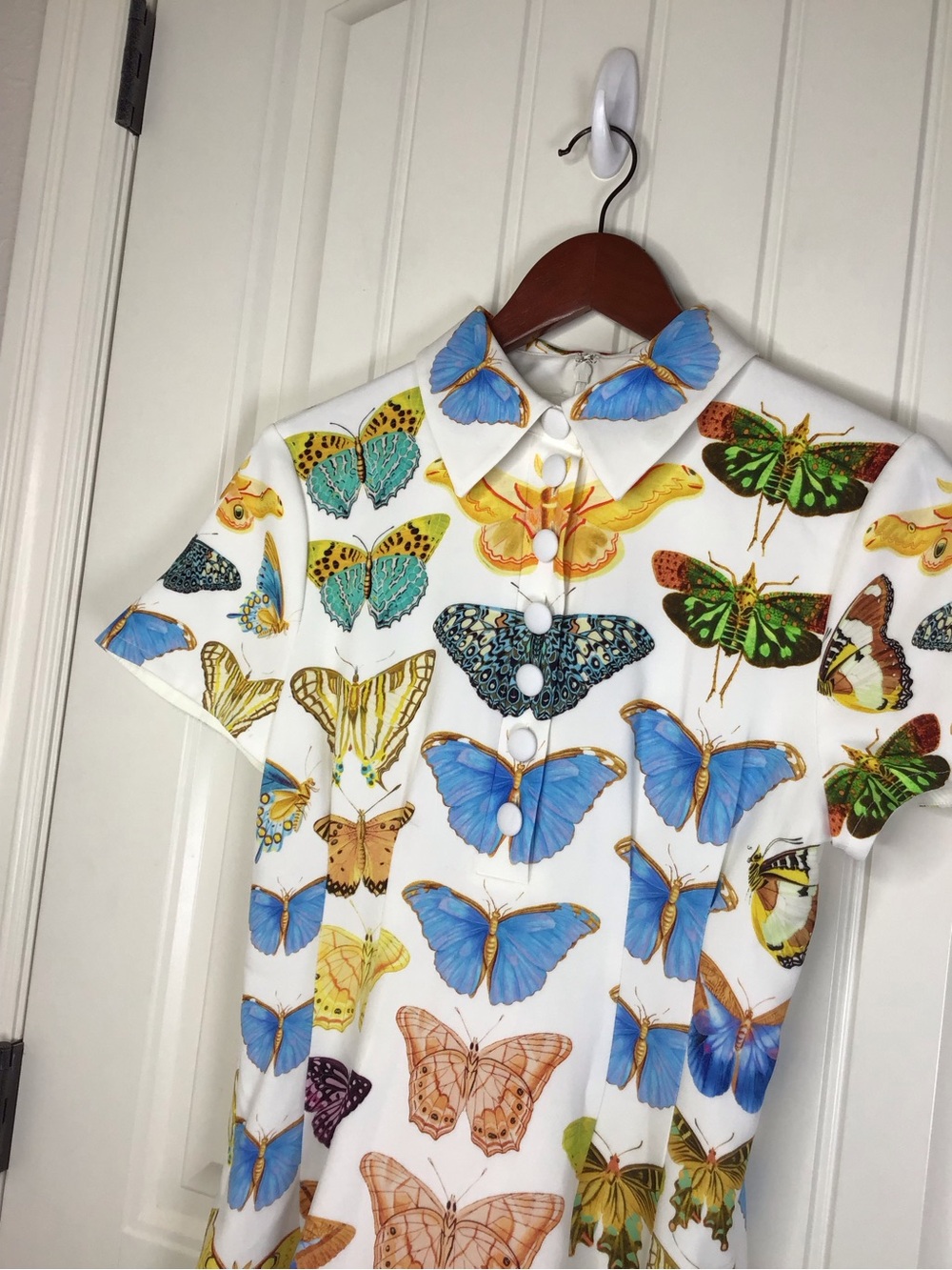 Reiss Tansy NYBG Butterfly Print Mini Dress Size 8. - Picture 3 of 12